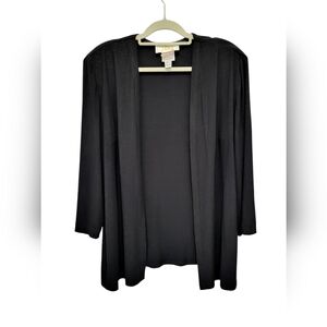 Vintage‎ Joseph Ribkoff Couture Open Jacket Womens 18 BlackShimmer Sparkle